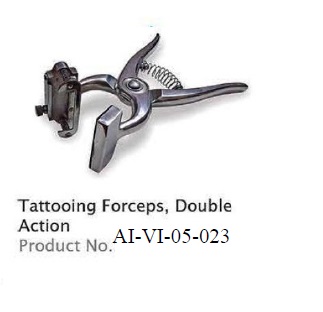 TATTOOING FORCEPS, DOUBLE ACTION